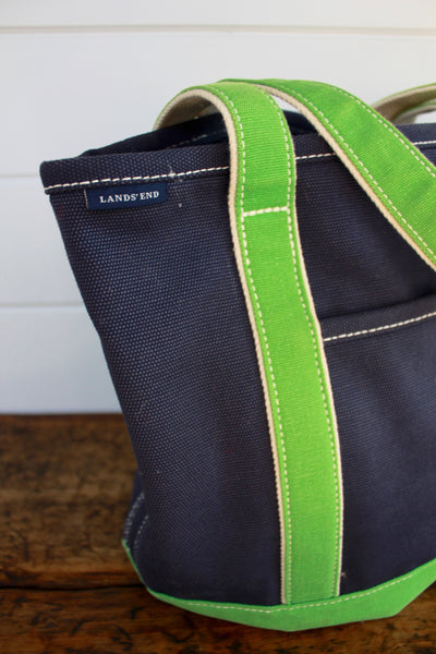 Vintage Lands End Tote - Diamonds & Rust