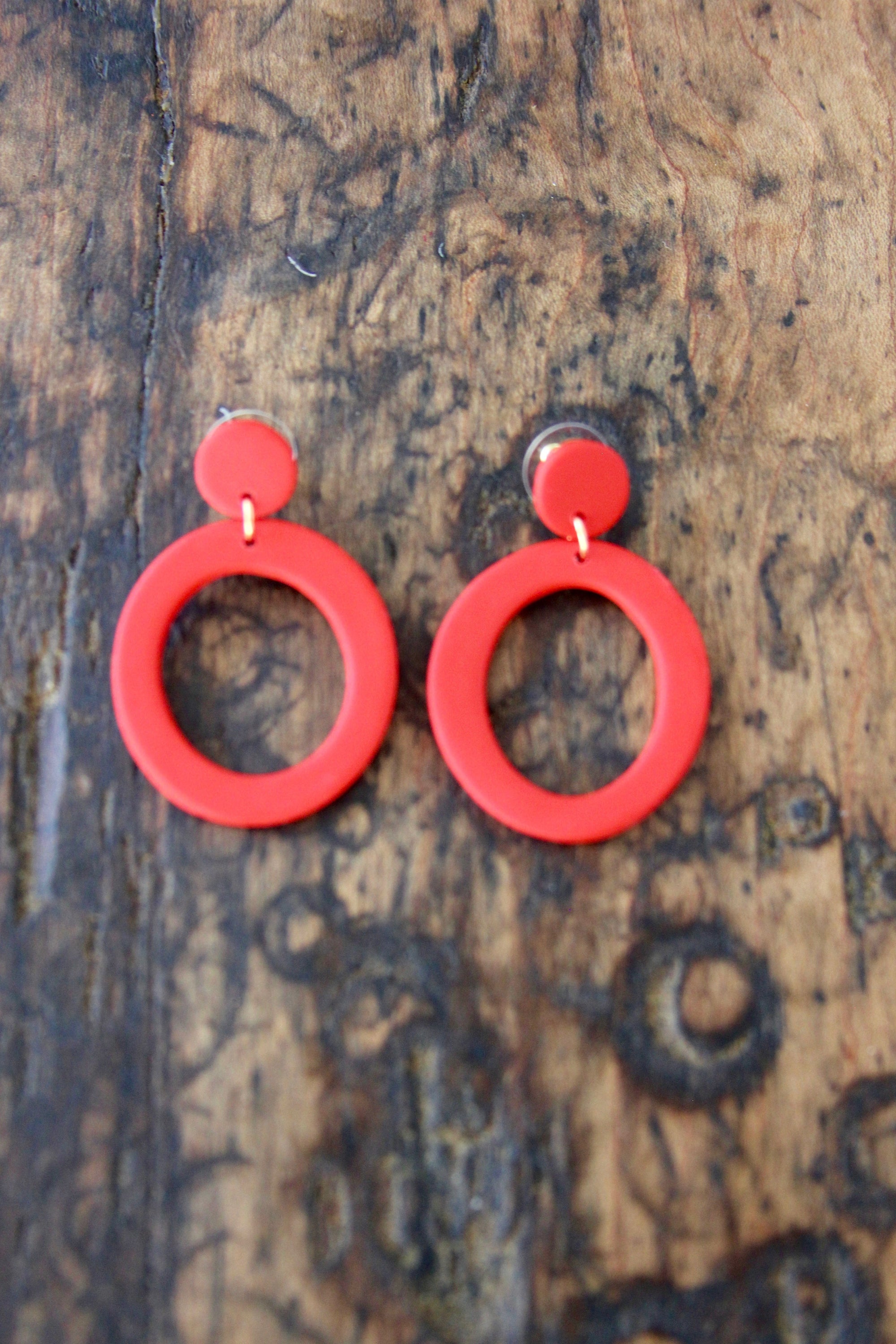 Moona Custom "Circle" Earrings - Diamonds & Rust 