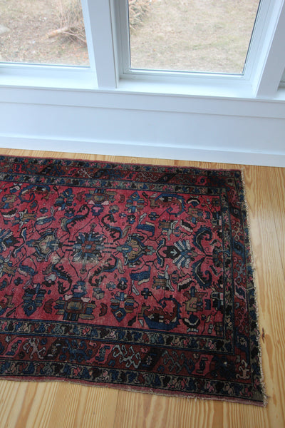 Vintage Rug: Pink & Blue - Diamonds & Rust