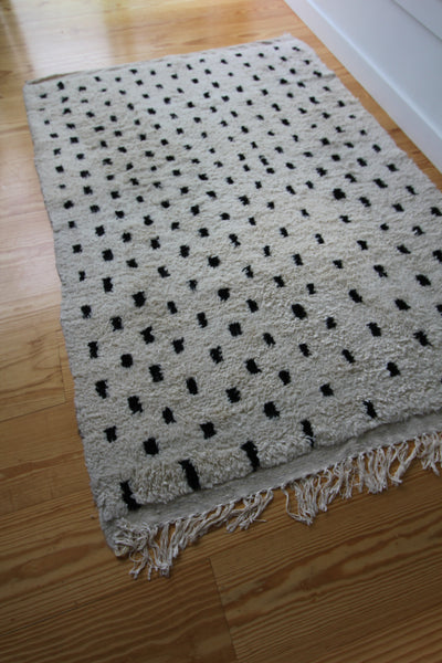 Beni Ourain "Square Dot" Rug - Diamonds & Rust