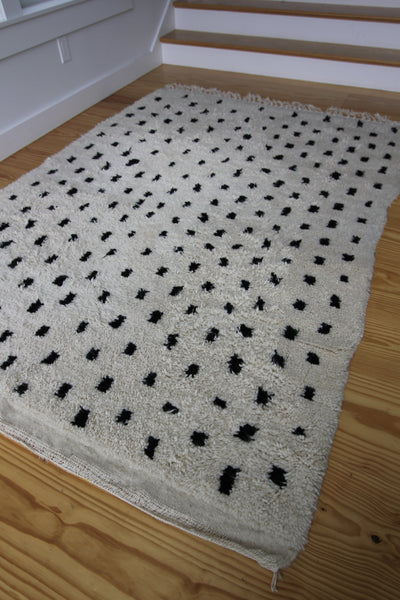 Beni Ourain "Square Dot" Rug - Diamonds & Rust