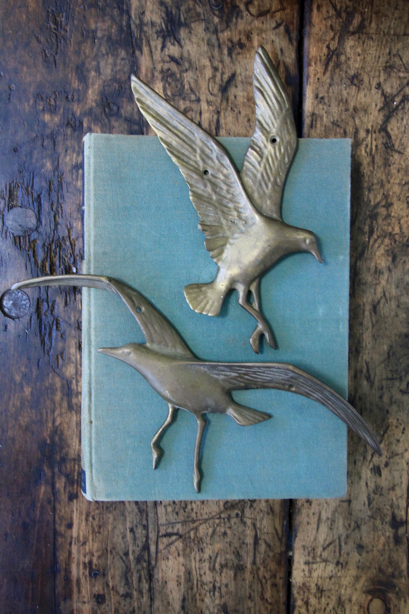 Mid Century Brass Seagulls - Diamonds & Rust 