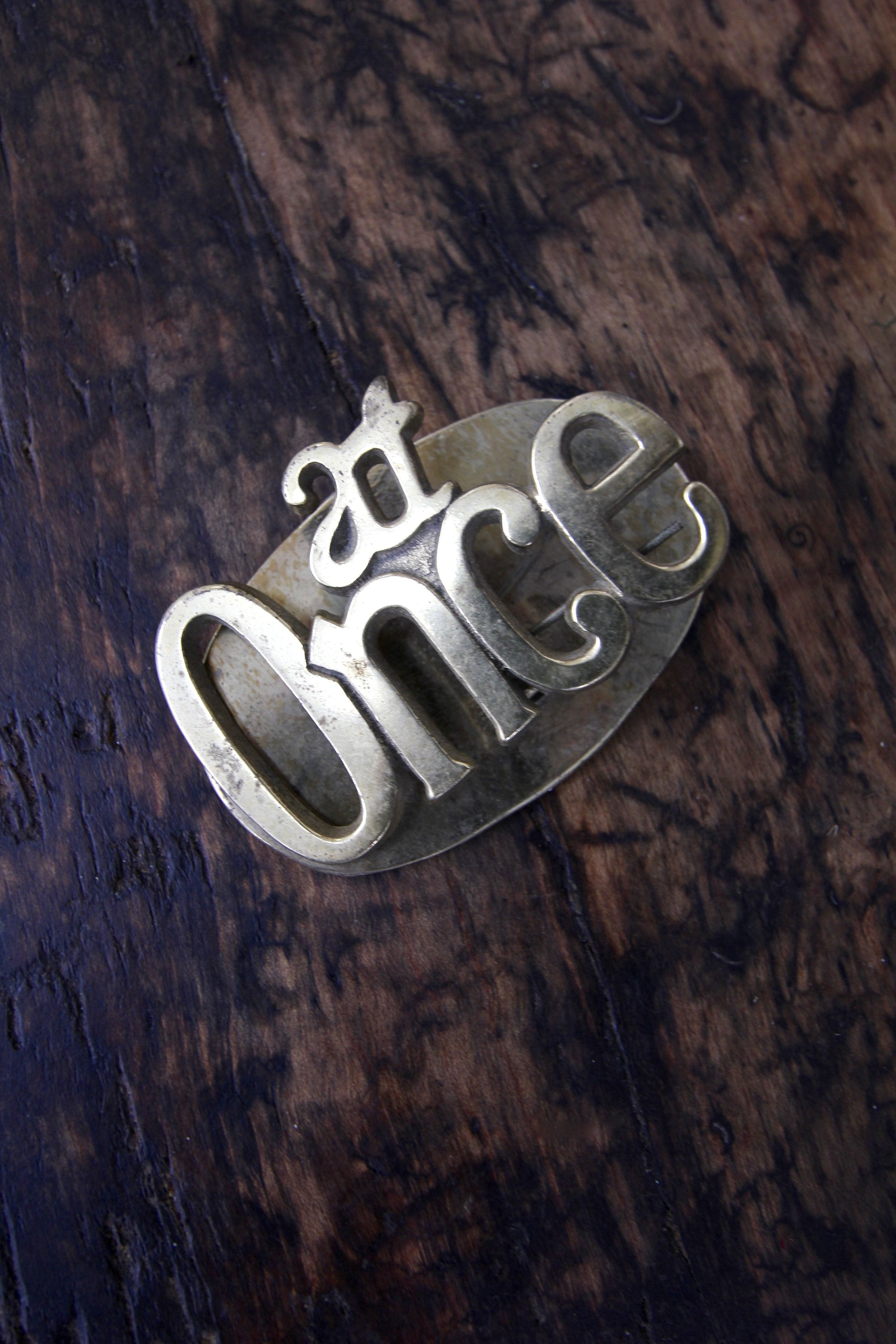 At Once Brass Clip - Diamonds & Rust
