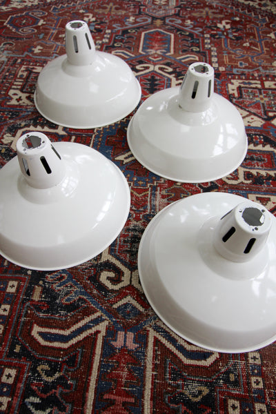 White Enamel Lamp Shade - Diamonds & Rust