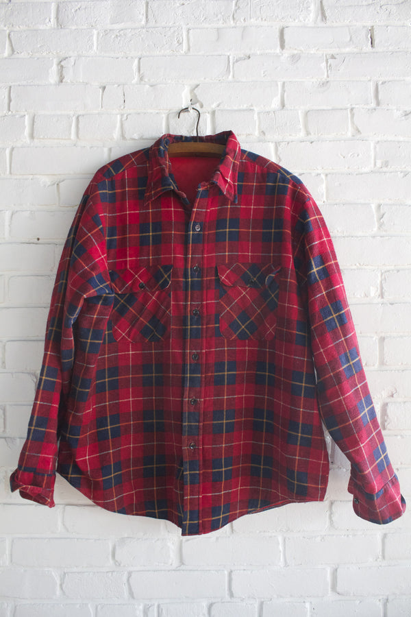 Vintage Red and Navy Flannel - Diamonds & Rust