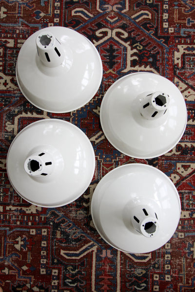 White Enamel Lamp Shade - Diamonds & Rust