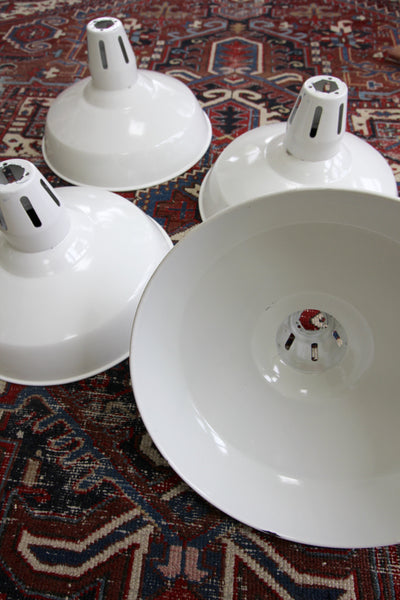 White Enamel Lamp Shade - Diamonds & Rust
