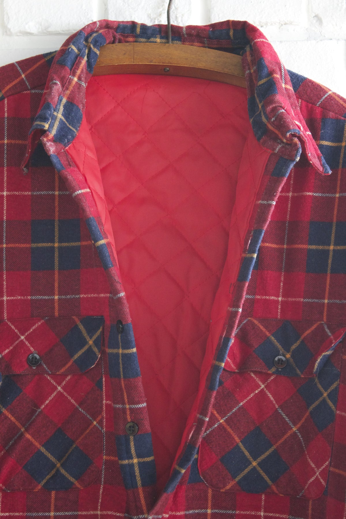 Vintage Red and Navy Flannel