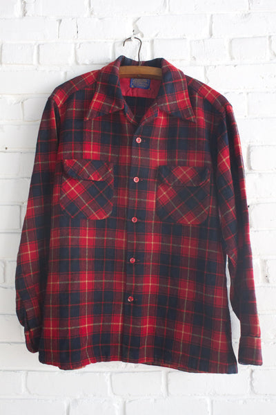 Vintage Pendleton Red and Navy Shirt - Diamonds & Rust