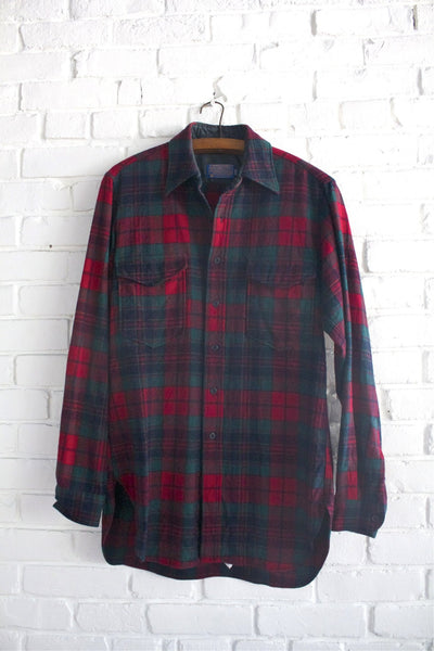 Vintage Pendleton Wool Plaid Shirt - Diamonds & Rust