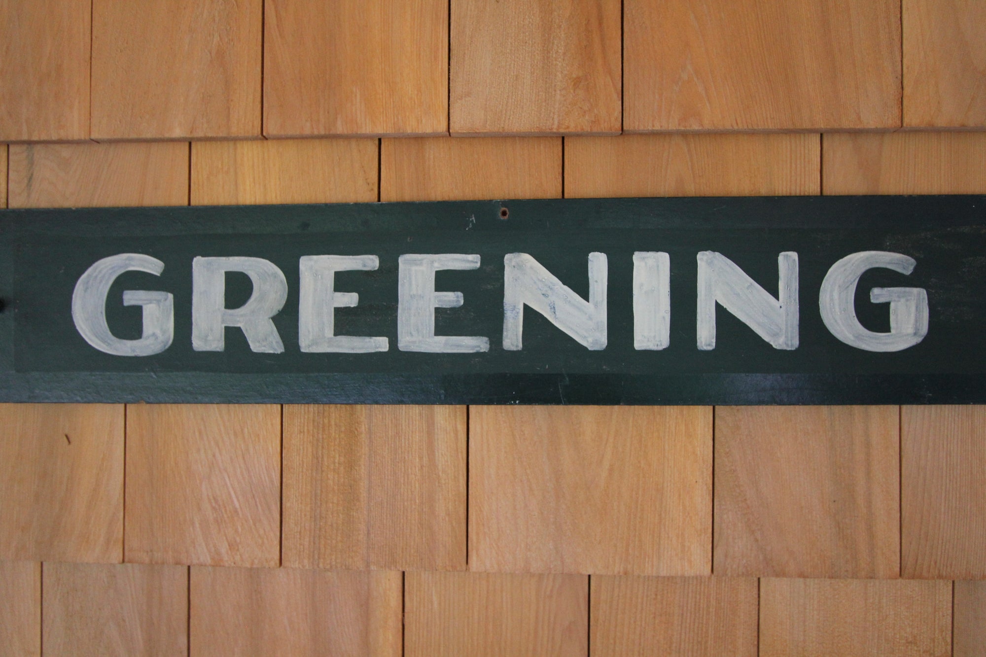 Greening Camp Sign - Diamonds & Rust