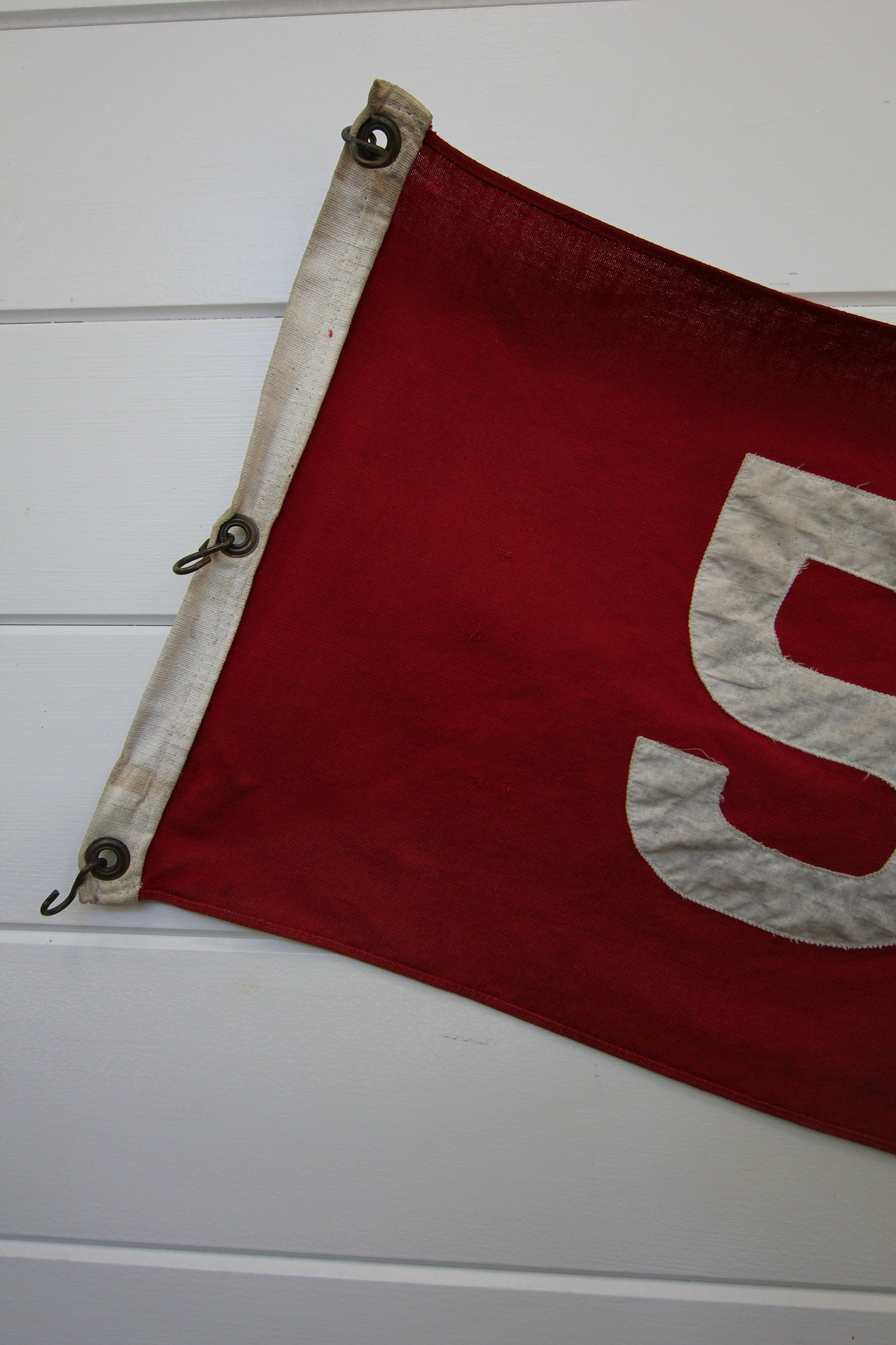 Vintage Red Number 5 Flag - Diamonds & Rust