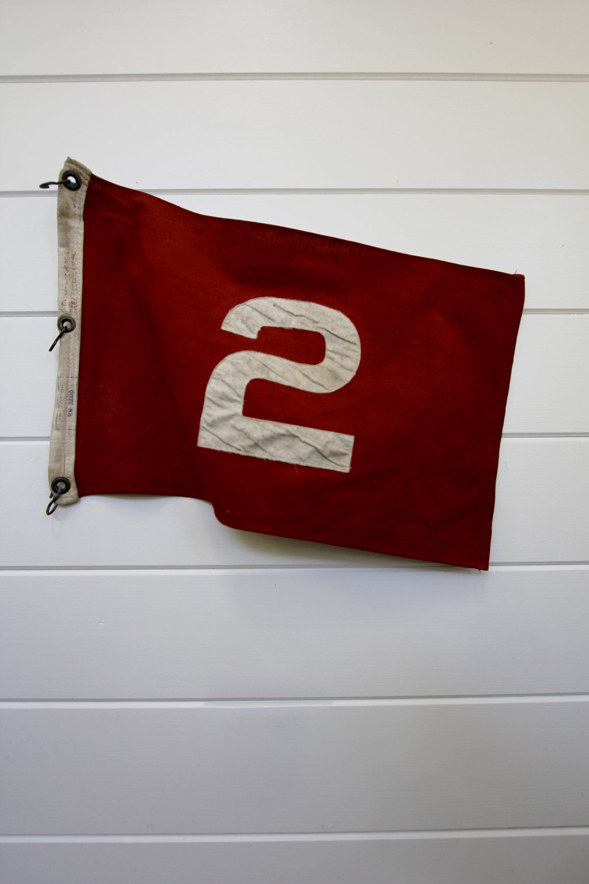 Vintage Red Number 5 Flag - Diamonds & Rust