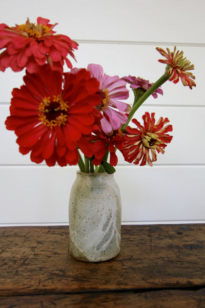 Handmade Ceramic Vase - Diamonds & Rust