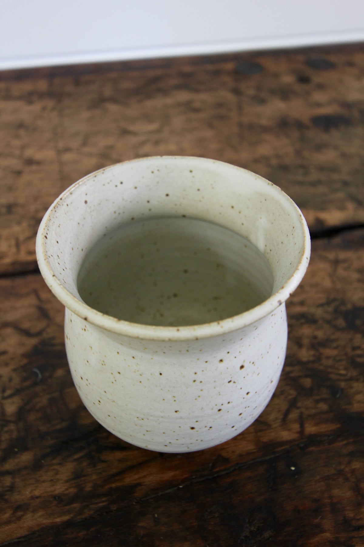 Handmade White Ceramic Vase - Diamonds & Rust