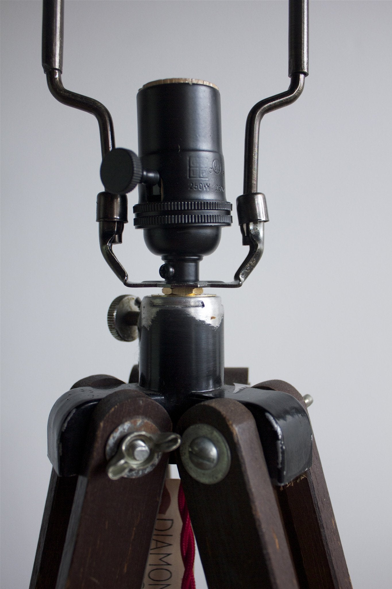 Adjustable Tripod Lamp - Diamonds & Rust