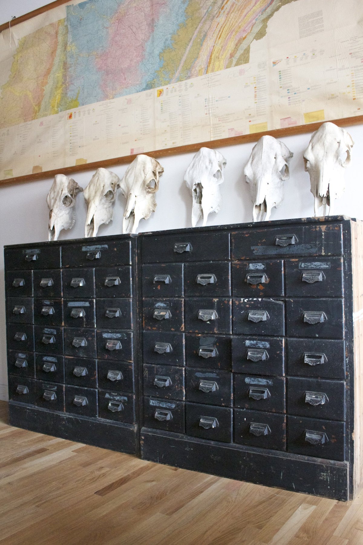 22 Drawer Apothecary Cabinet - Diamonds & Rust