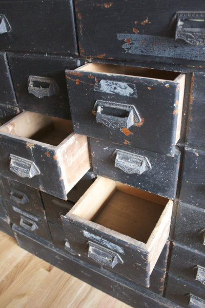 22 Drawer Apothecary Cabinet - Diamonds & Rust