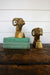 Mid Century Brass Ram Bookends