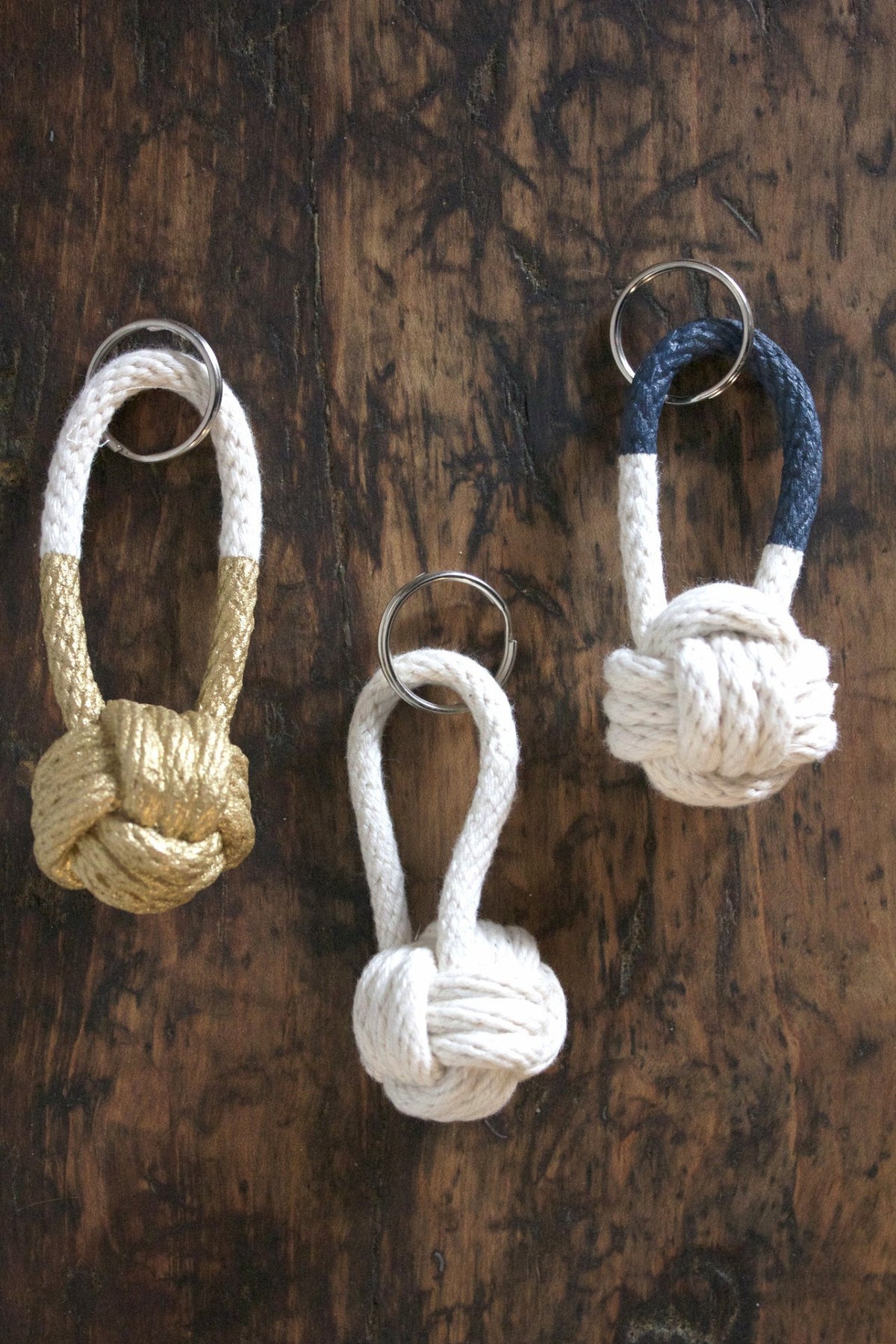 Perch Shop "Monkey's Fist" Keychain - Diamonds & Rust