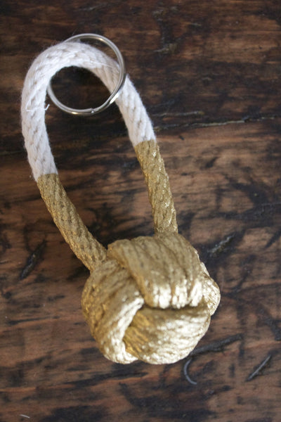 Perch Shop "Monkey's Fist" Keychain - Diamonds & Rust