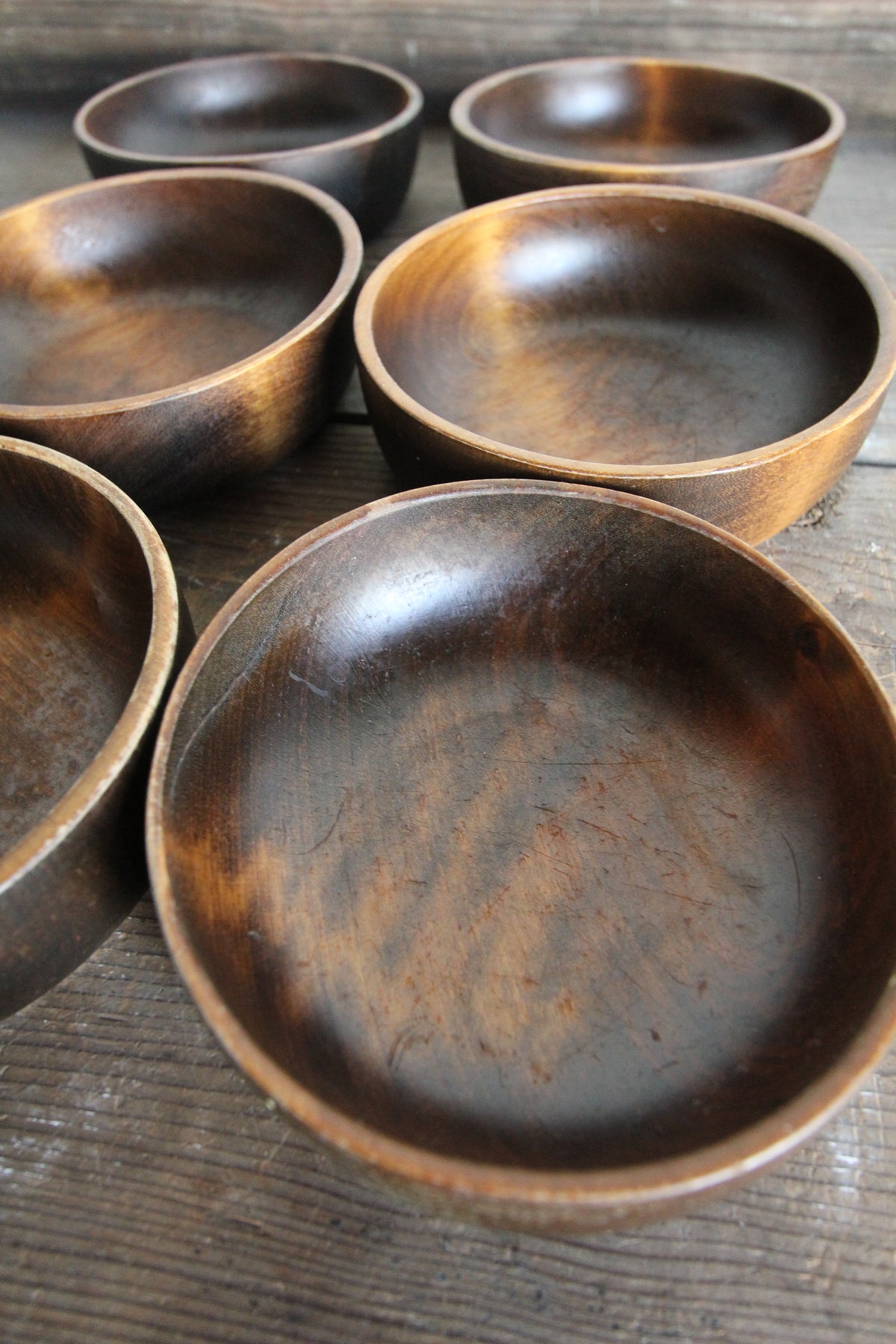 Set of 6 Wooden Bowls
