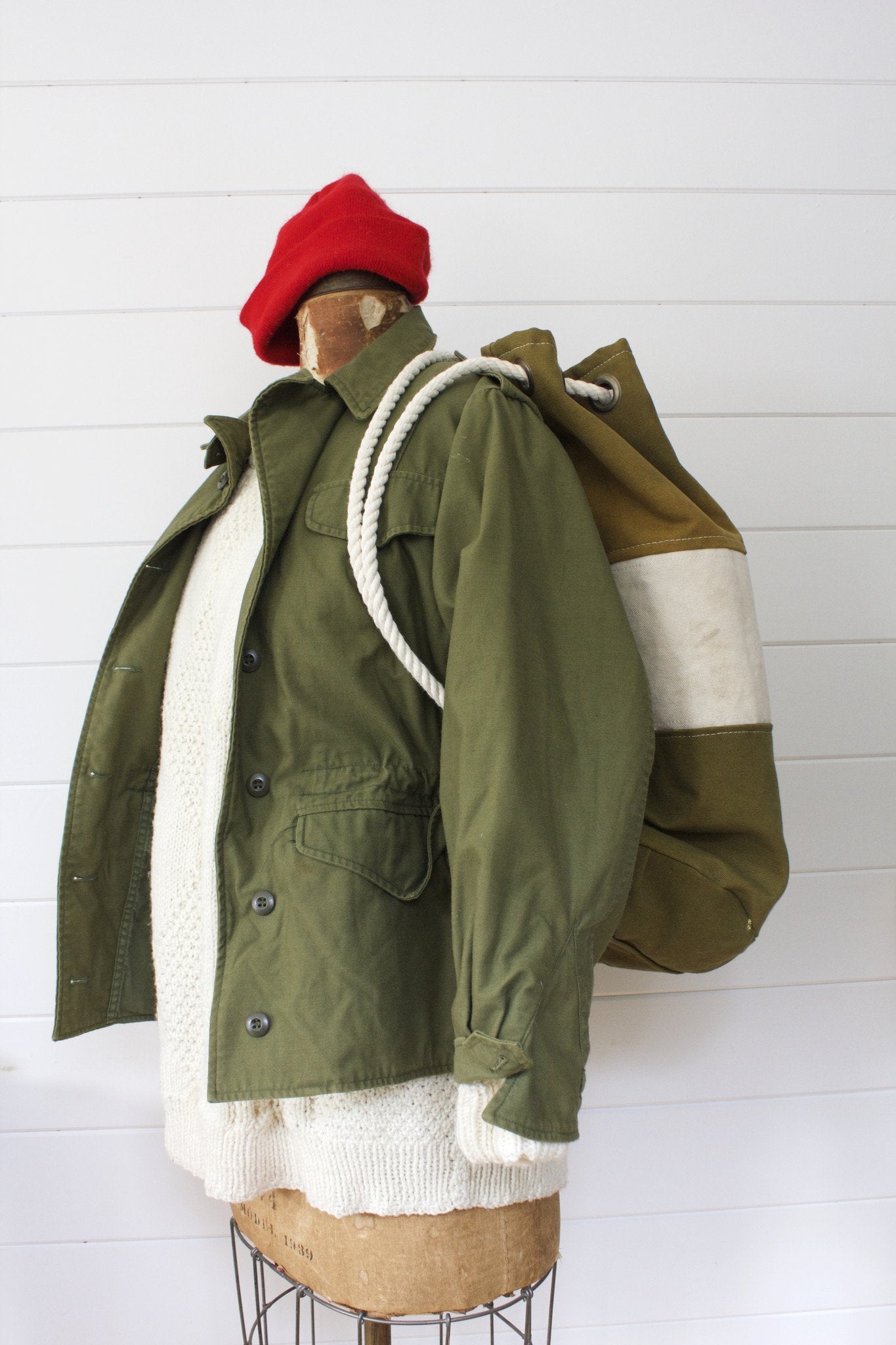 Vintage Fishermen's Sweater - Diamonds & Rust