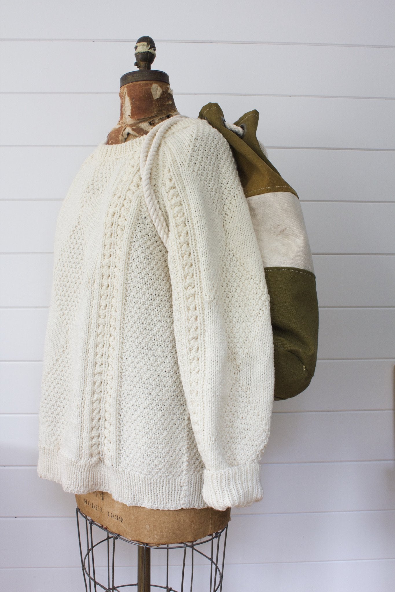 Vintage Fishermen's Sweater - Diamonds & Rust