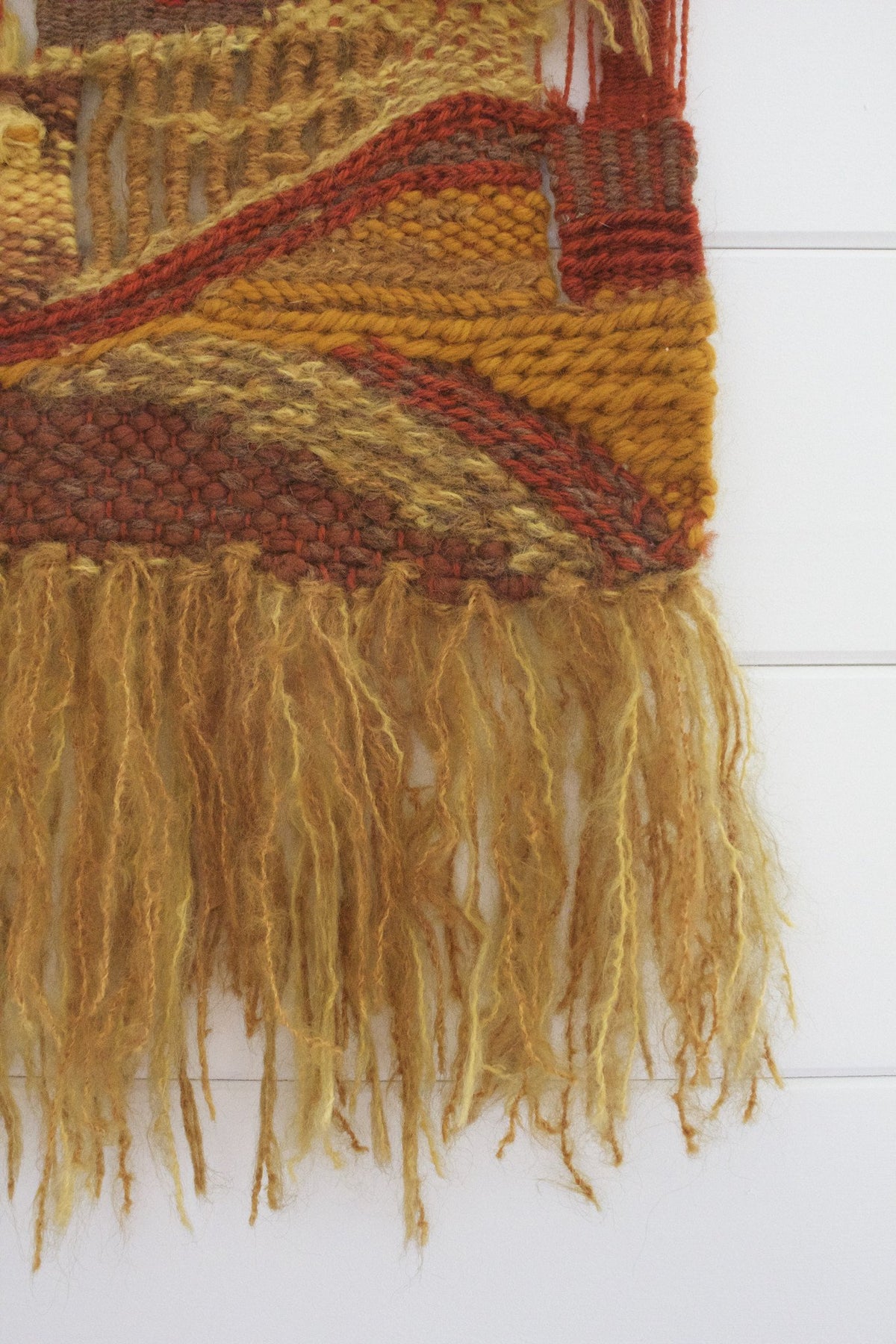 Vintage Woven Wall Hanging - Diamonds & Rust