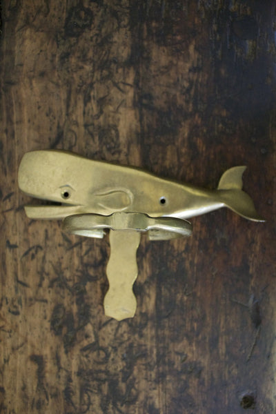 Brass Whale Door Knocker - Diamonds & Rust