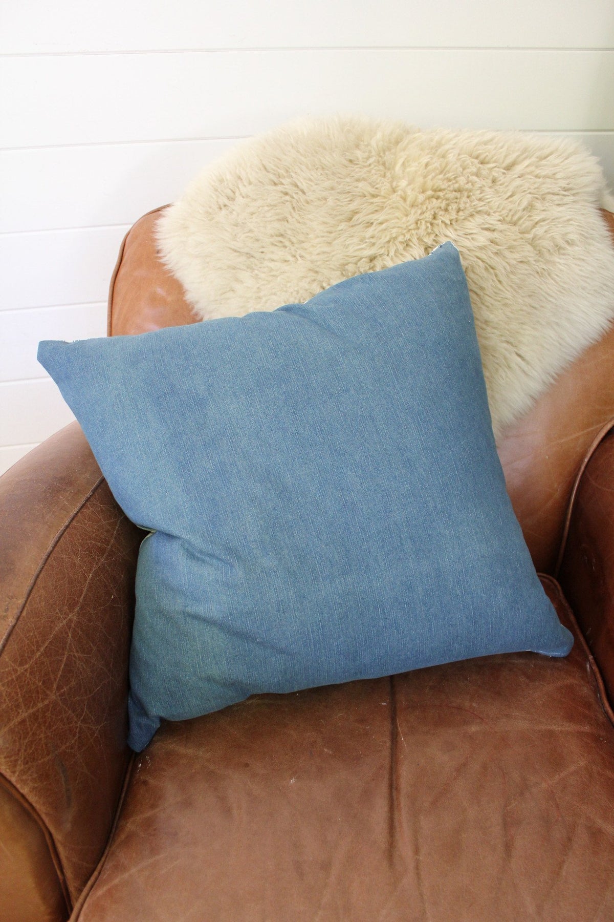 Diamonds and Rust "Salvaged Ticking & Canvas Pillow: 24" - Diamonds & Rust