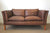 Danish Brown Leather Sofa by Stouby