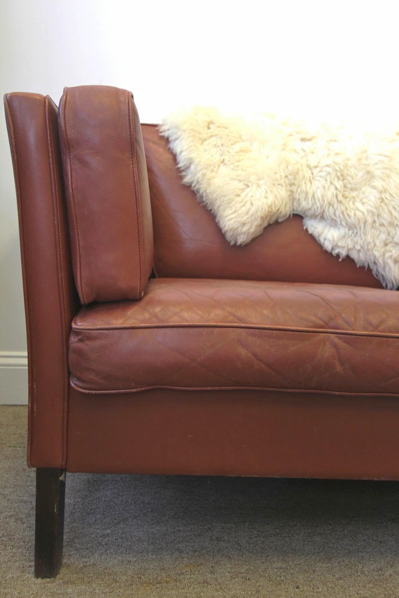 vintage danish cognac leather three seater sofa couch børge vintage danish cognac leather three seater sofa couch børge