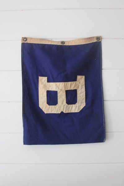 Vintage Letter B Flag - Diamonds & Rust
