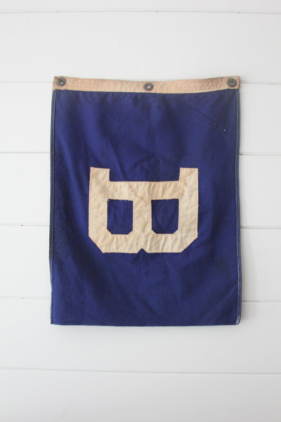Vintage Letter B Flag - Diamonds & Rust