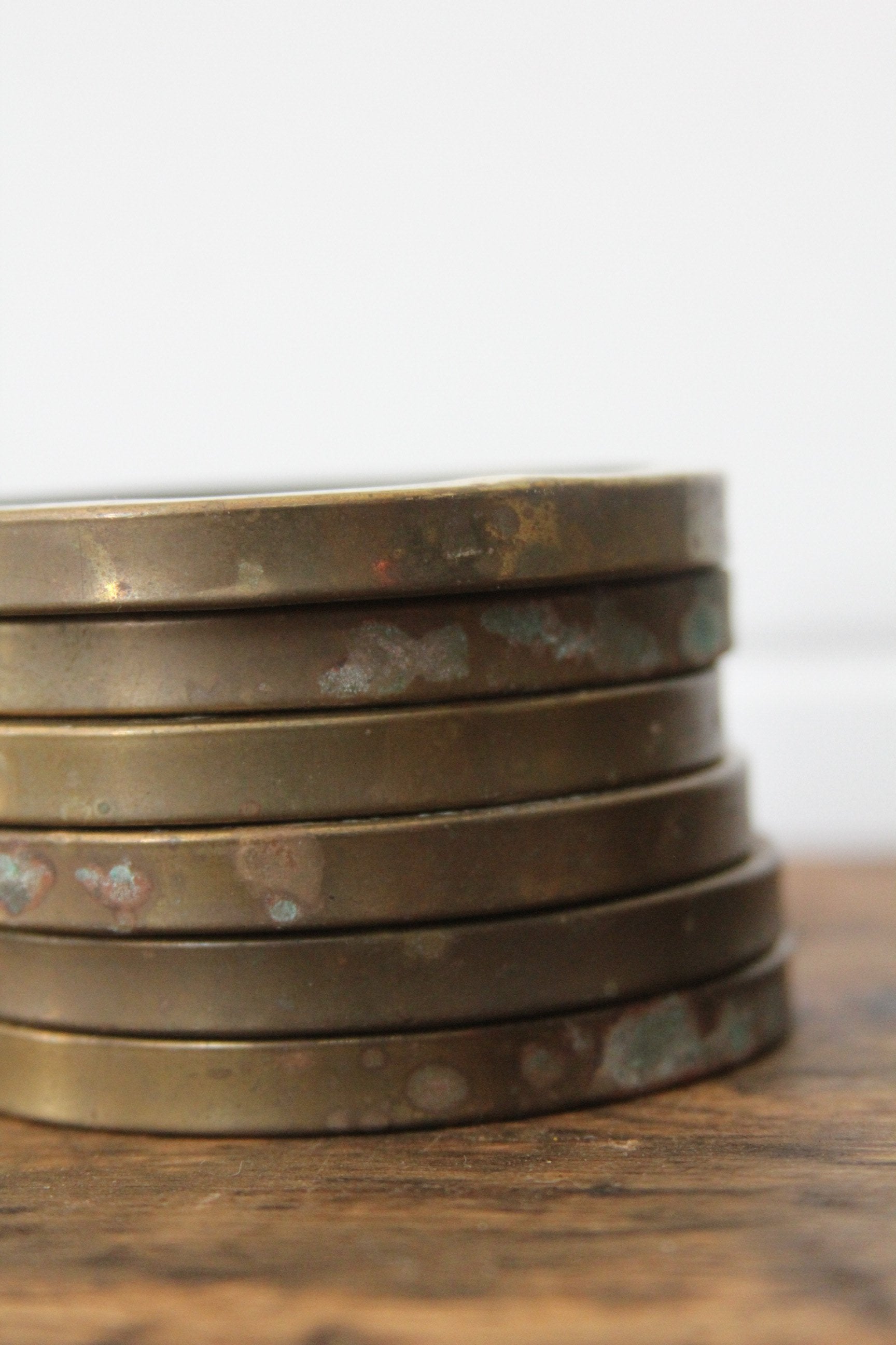 Brass Clamshell Coasters - Diamonds & Rust