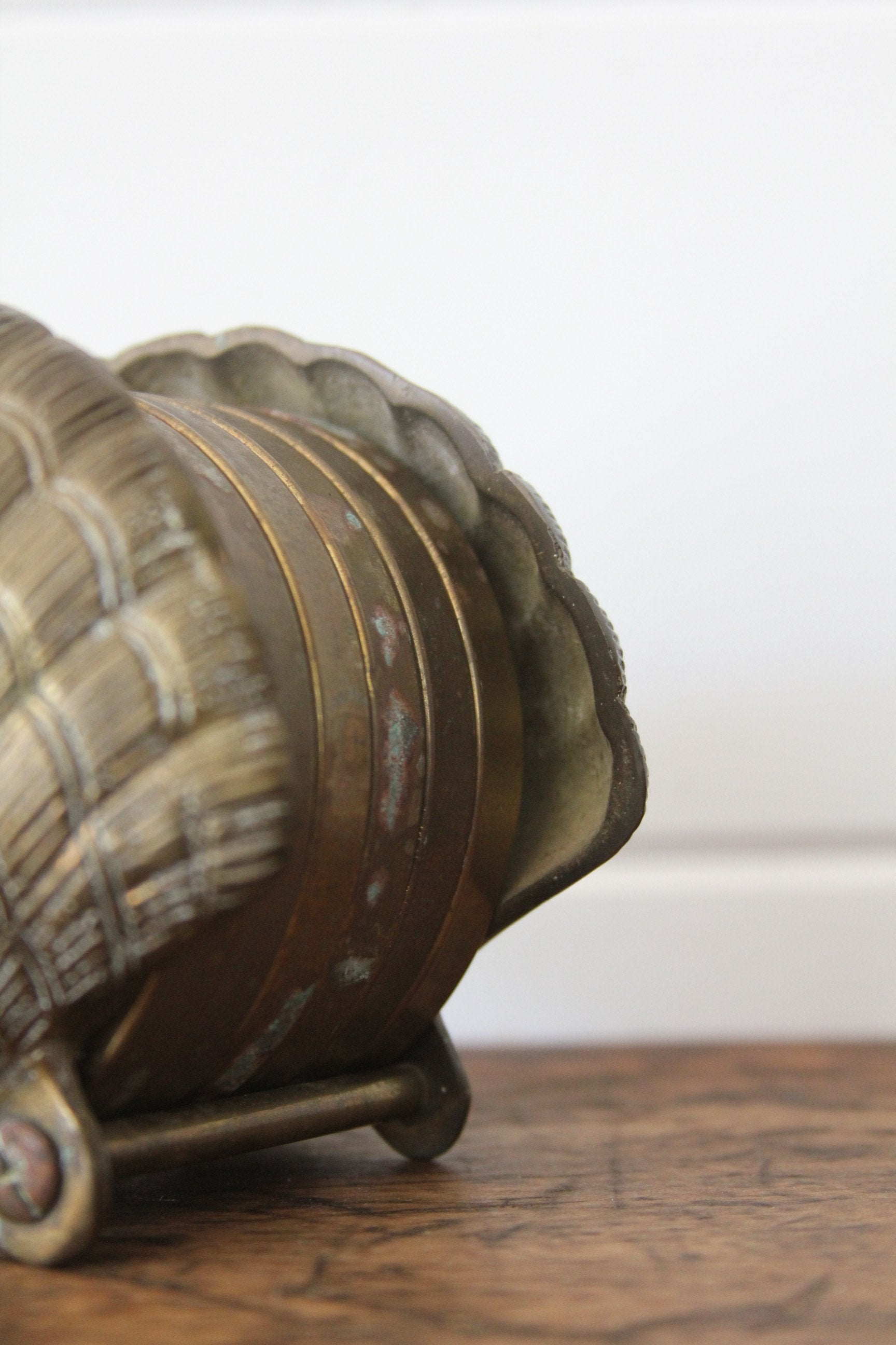 Brass Clamshell Coasters - Diamonds & Rust