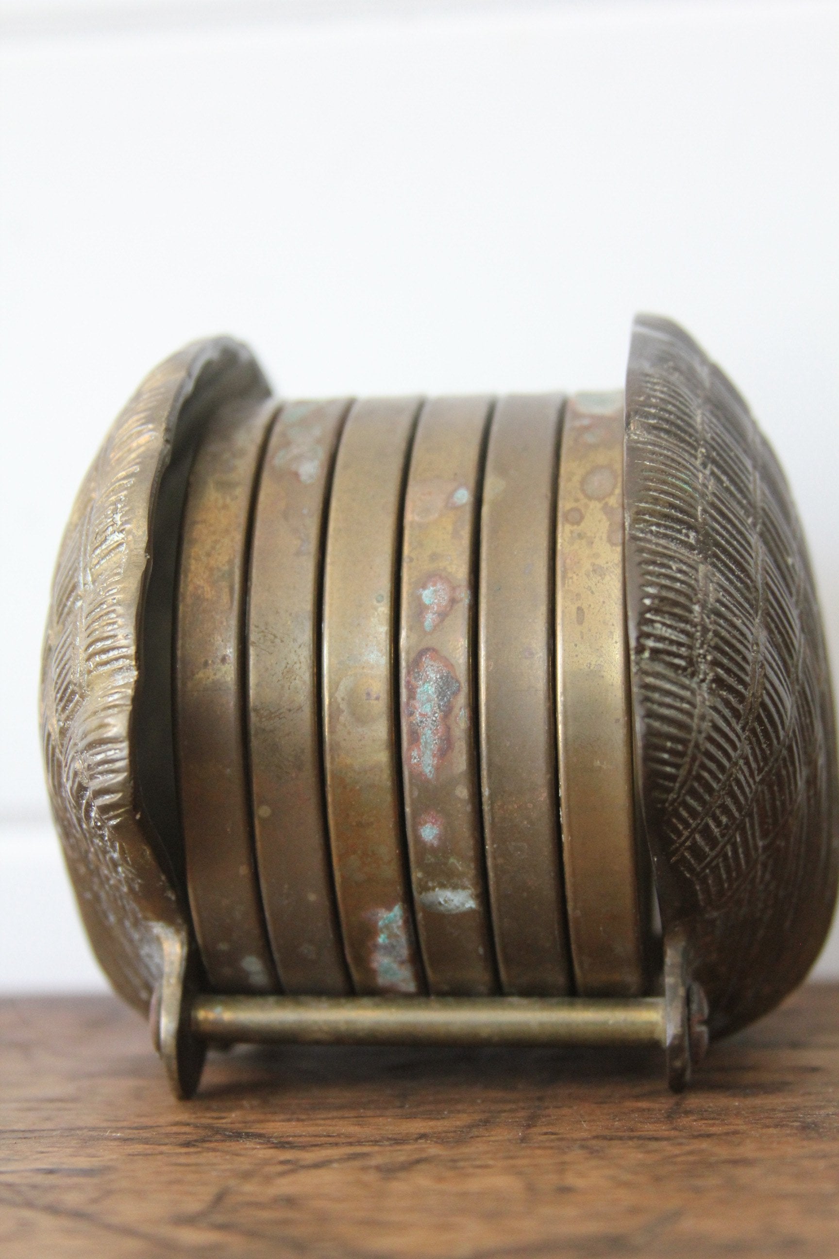 Brass Clamshell Coasters - Diamonds & Rust