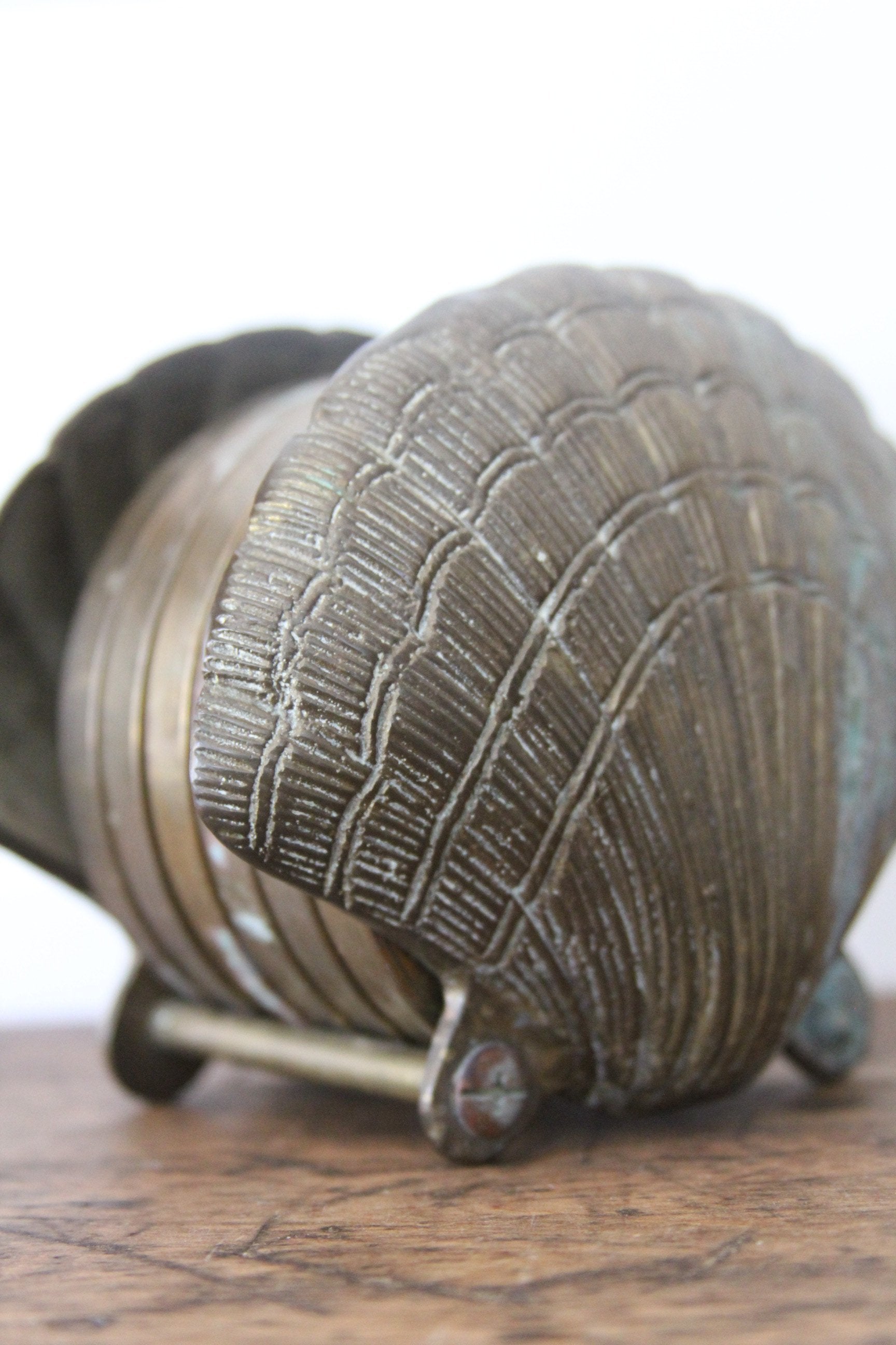 Brass Clamshell Coasters - Diamonds & Rust