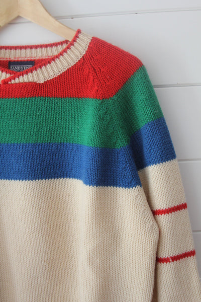 Vintage Lands End Sweater - Diamonds & Rust
