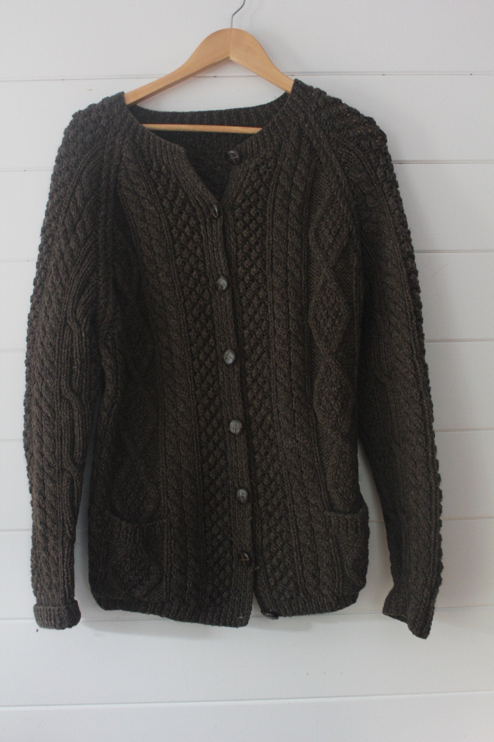 Vintage Fishermen's Cardigan Sweater - Diamonds & Rust