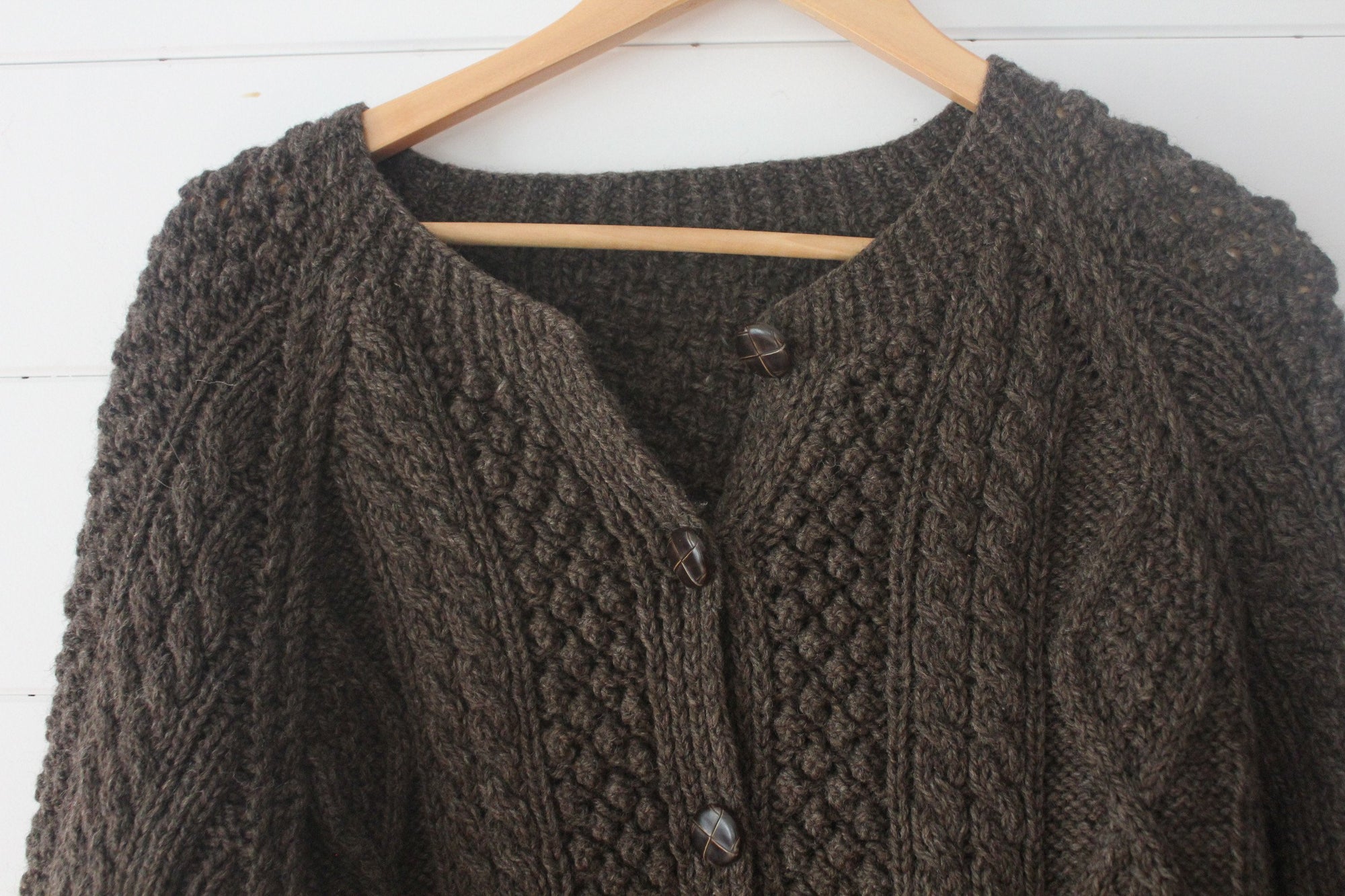 Vintage Fishermen's Cardigan Sweater - Diamonds & Rust