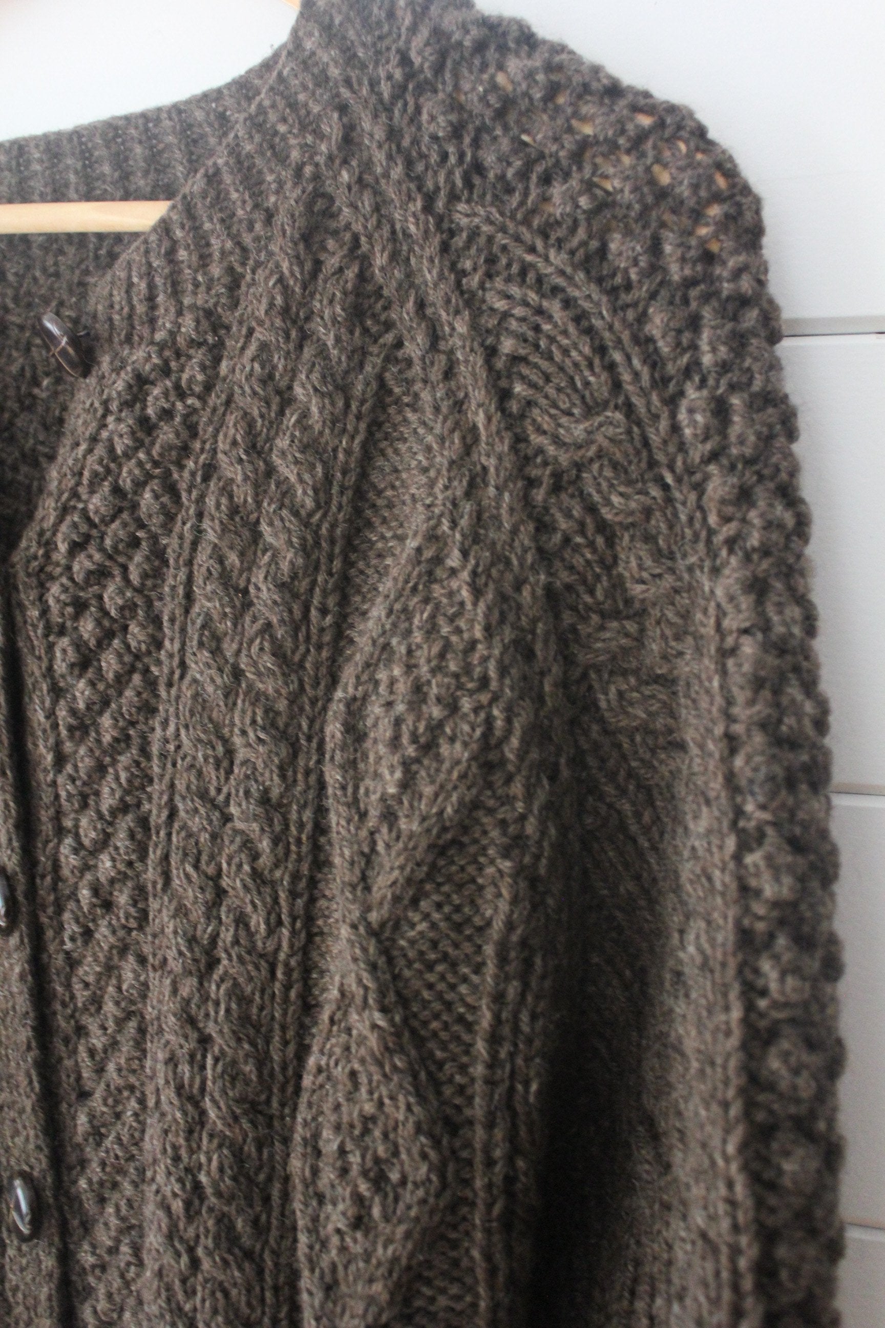 Vintage Fishermen's Cardigan Sweater - Diamonds & Rust