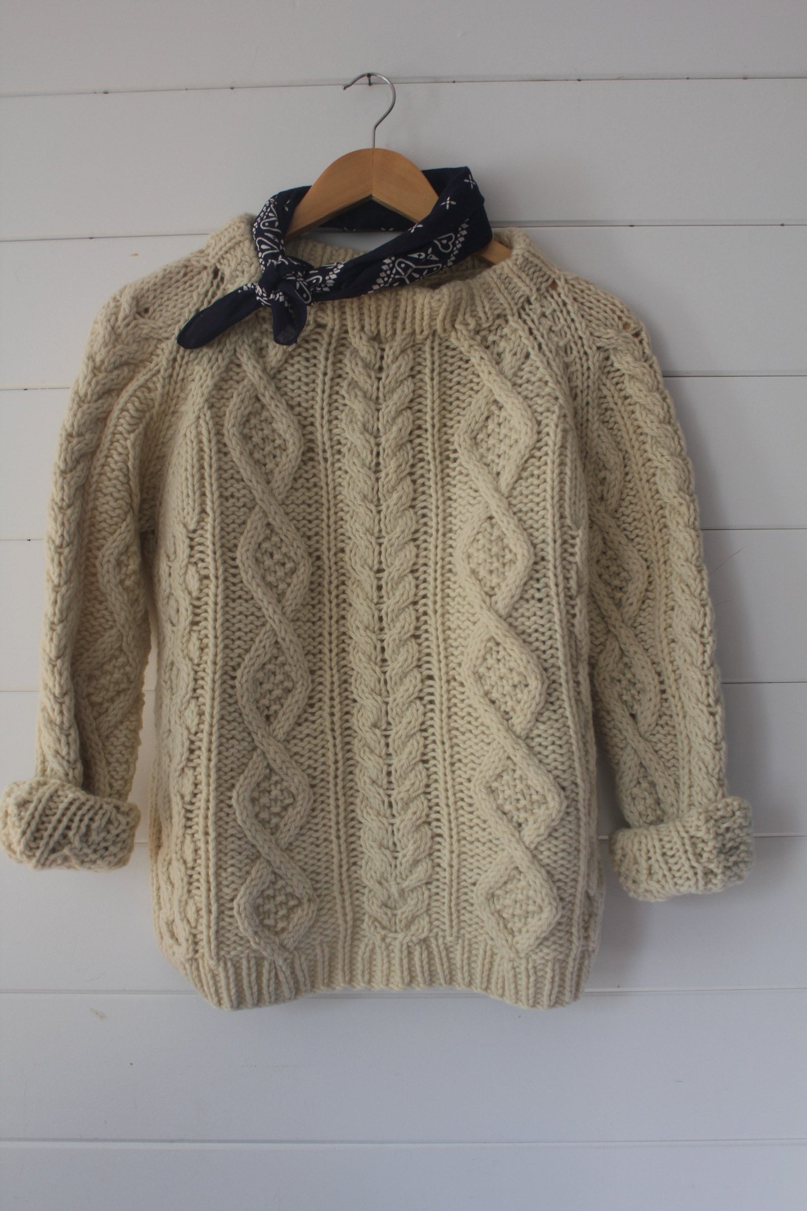 Vintage Fishermen's Sweater - Diamonds & Rust 
