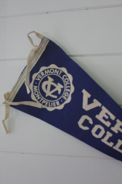 Vintage Vermont College Pennant - Diamonds & Rust