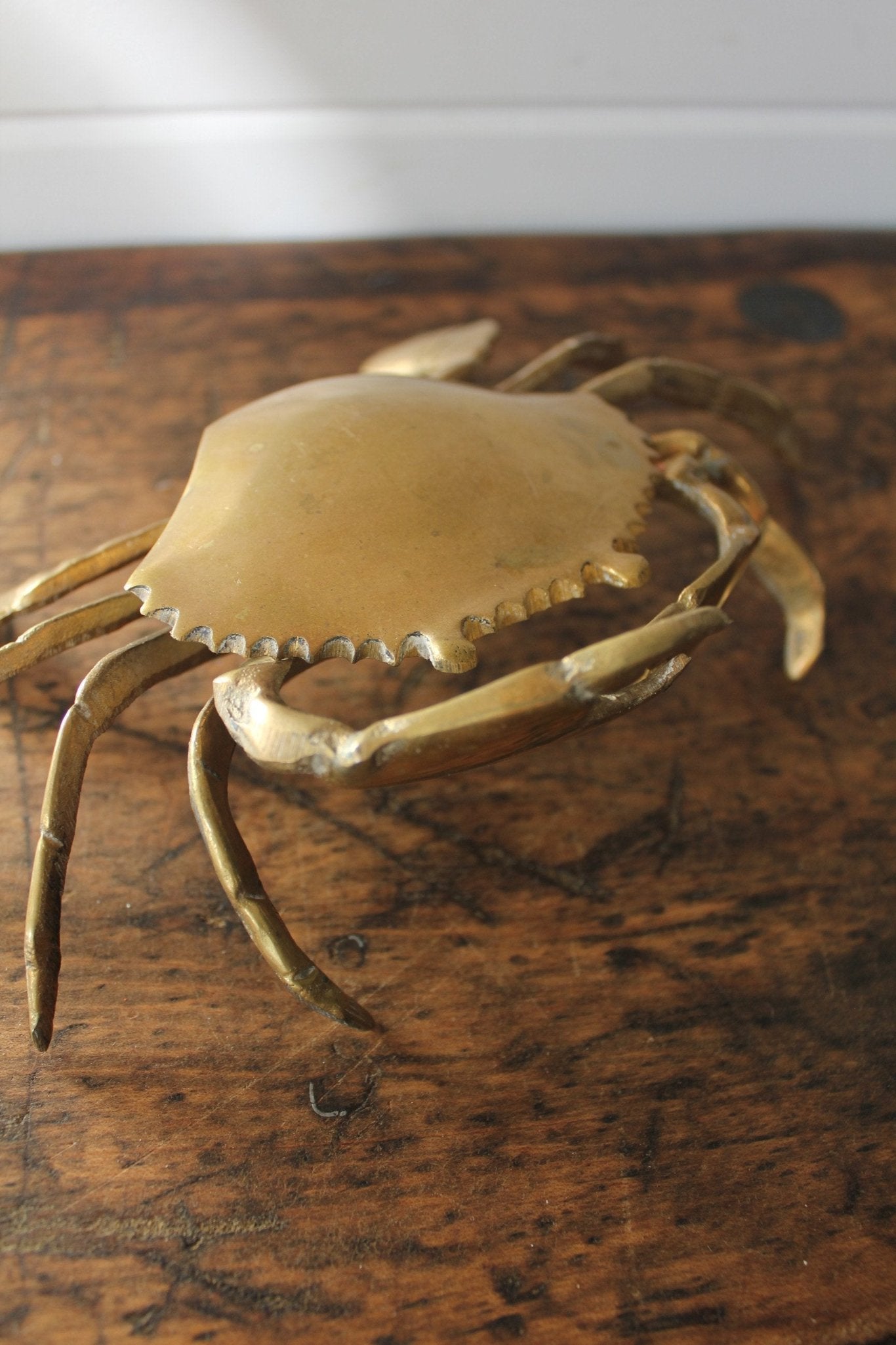 Vintage Brass Crab Ashtray - Diamonds & Rust 