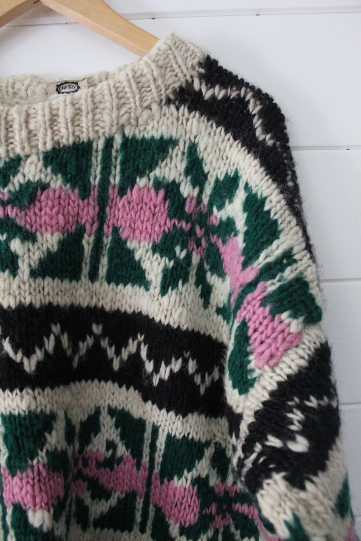 Vintage Wool Sweater - Diamonds & Rust
