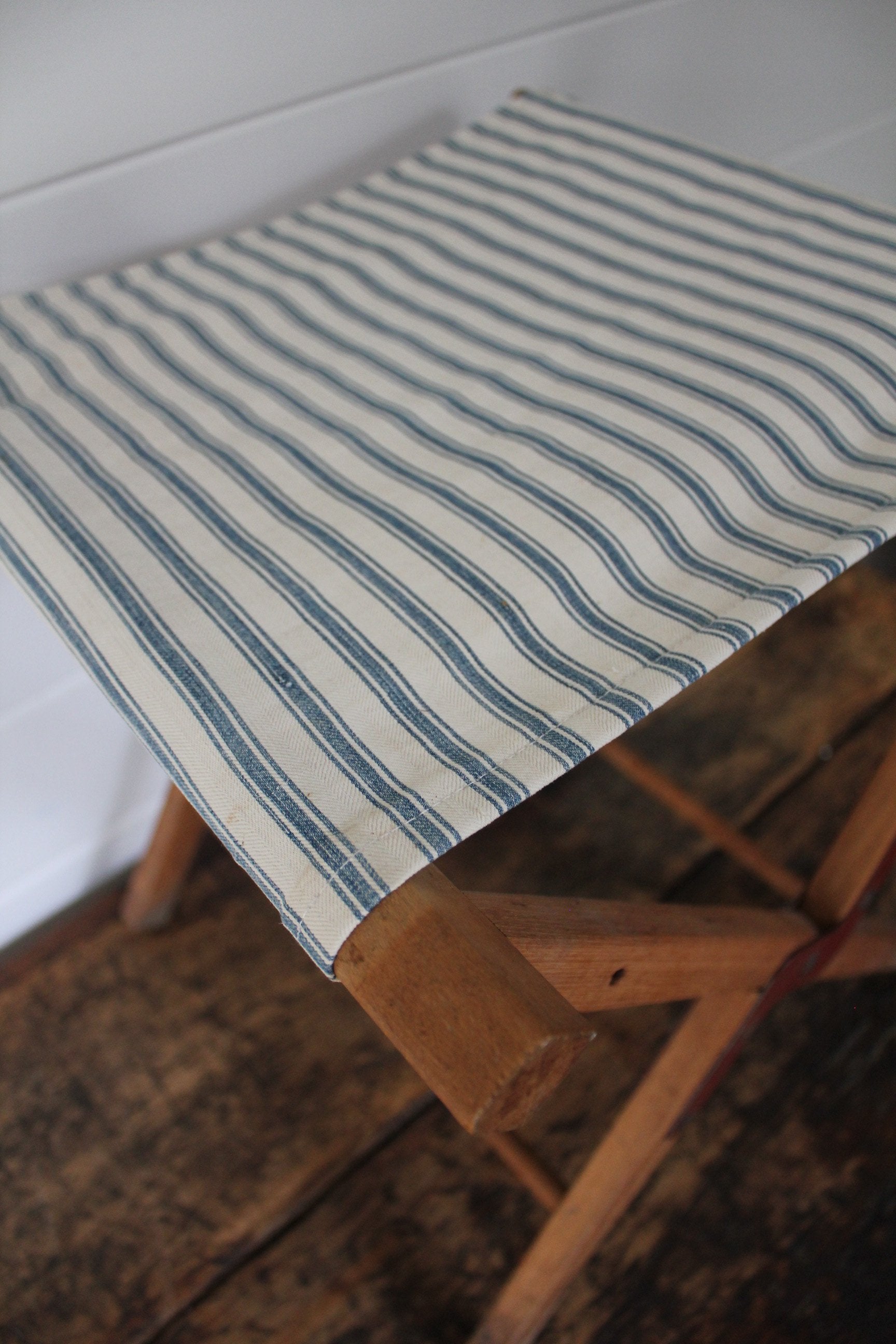 Pair of Vintage Camp Stools - Diamonds & Rust