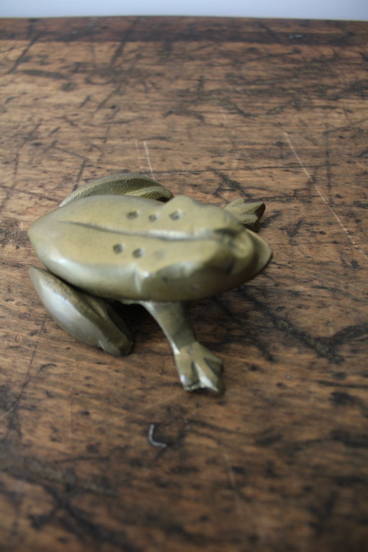 Vintage Brass Frog - Diamonds & Rust