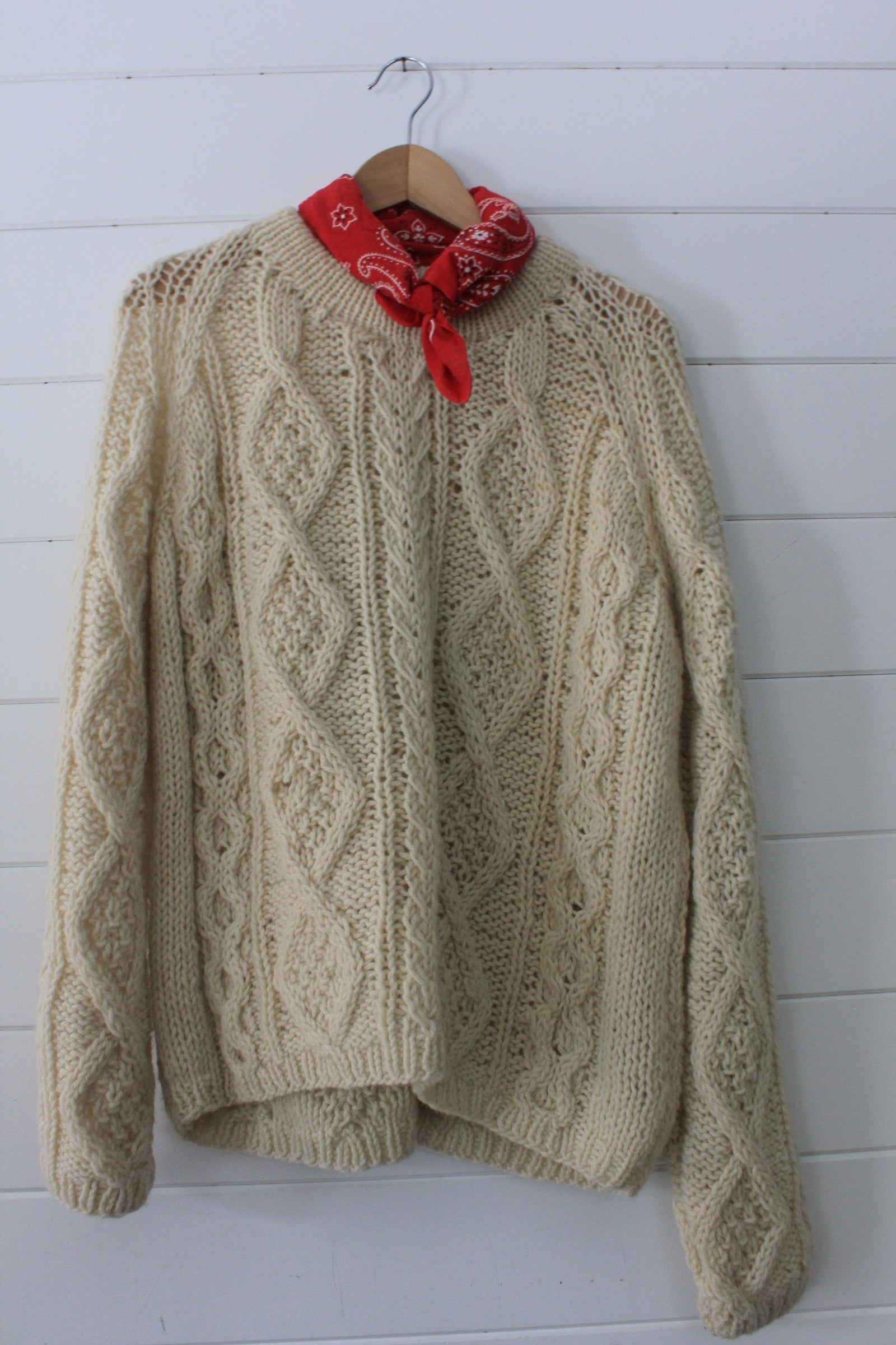 Vintage Fishermen's Sweater - Diamonds & Rust 